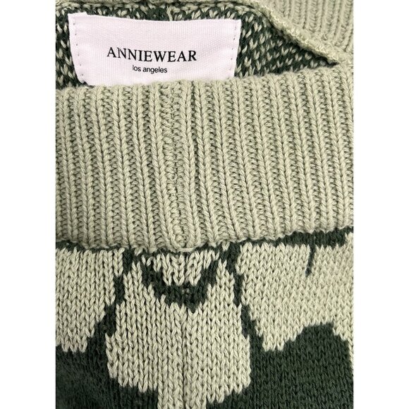 ANNIEWEAR LOS ANGELES Women's Green Botanical Sweater Shorts NWT XL - Picture 3 of 6